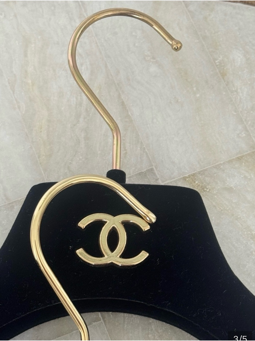 CHANEL Black Velvet Hangers with Gold CC Accents - Picture 4 of 4